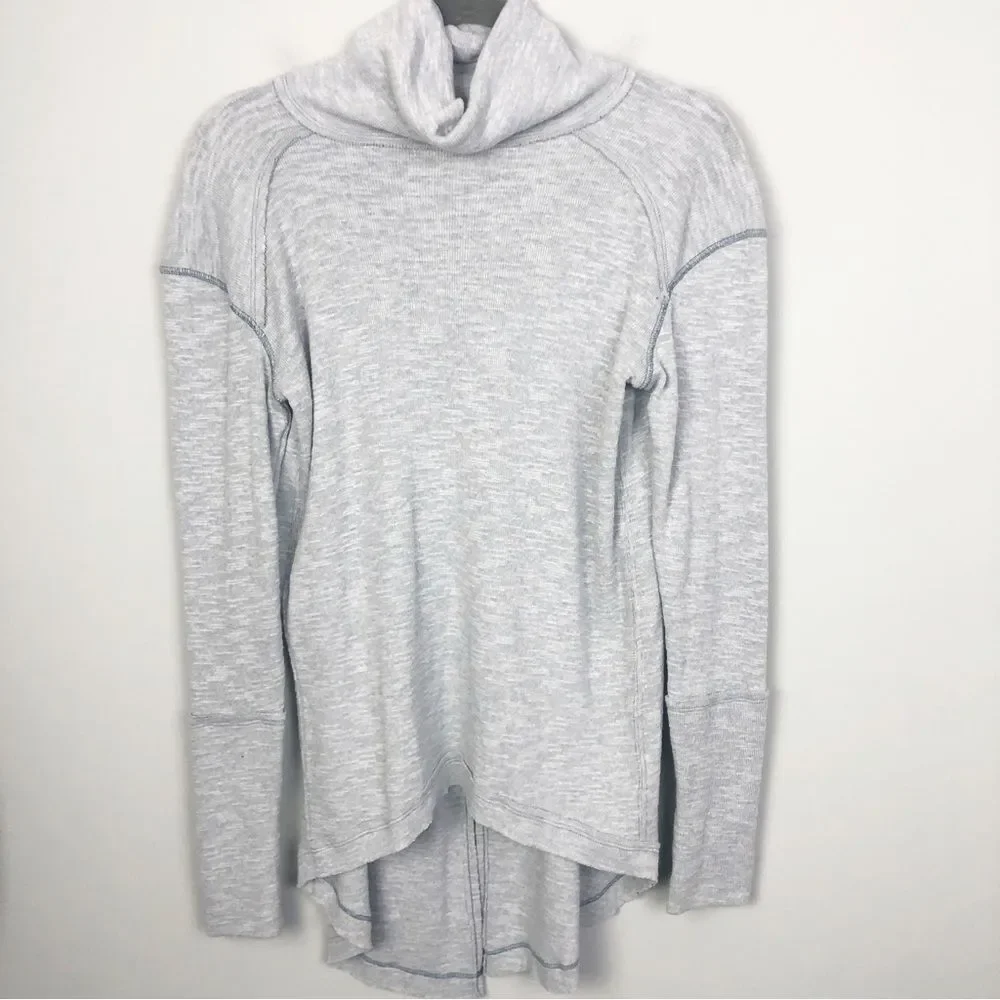 FREE PEOPLE | WE THE FREE Splitback Gray Pullover Turtleneck Top Women’s Size XS